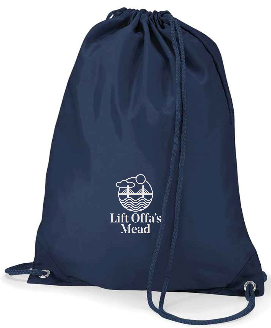 Lift Offa's Mead NAVY GYMSAC with printed logo