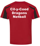 Cil y Coed Dragons Netball T shirt Adults