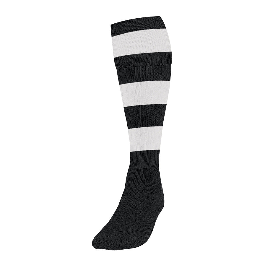 Chepstow RFC Black-White Hooped Socks