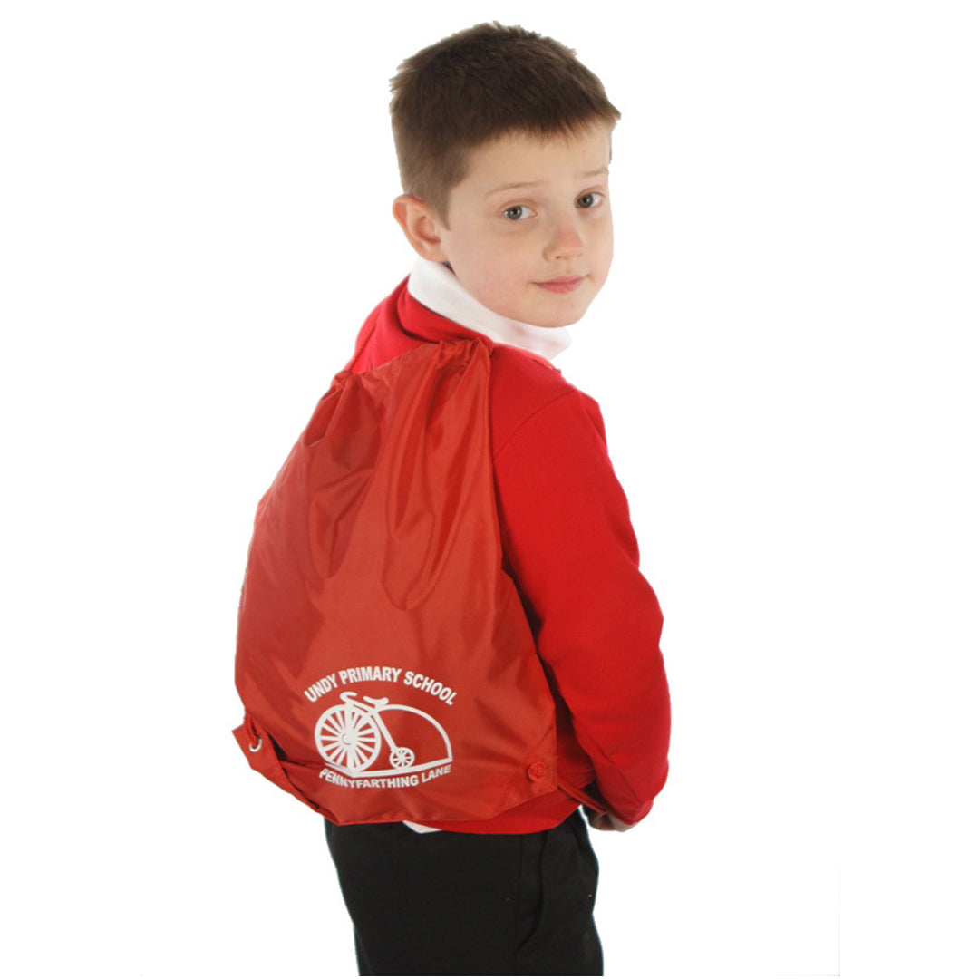 Undy Primary School Red Gymsac with Logo