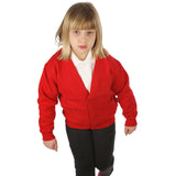 Cardigan in Red with School Badge