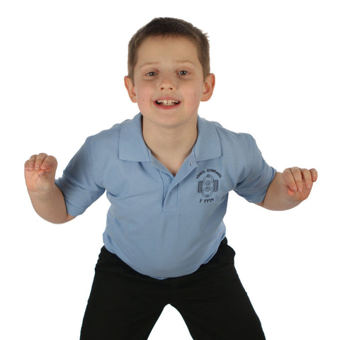 Ysgol Y Ffin School Polo Shirt Sky Blue