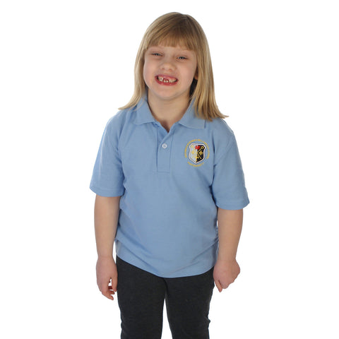 Archbishop Primary School Polo Shirt Sky with Logo Embroidered or Printed