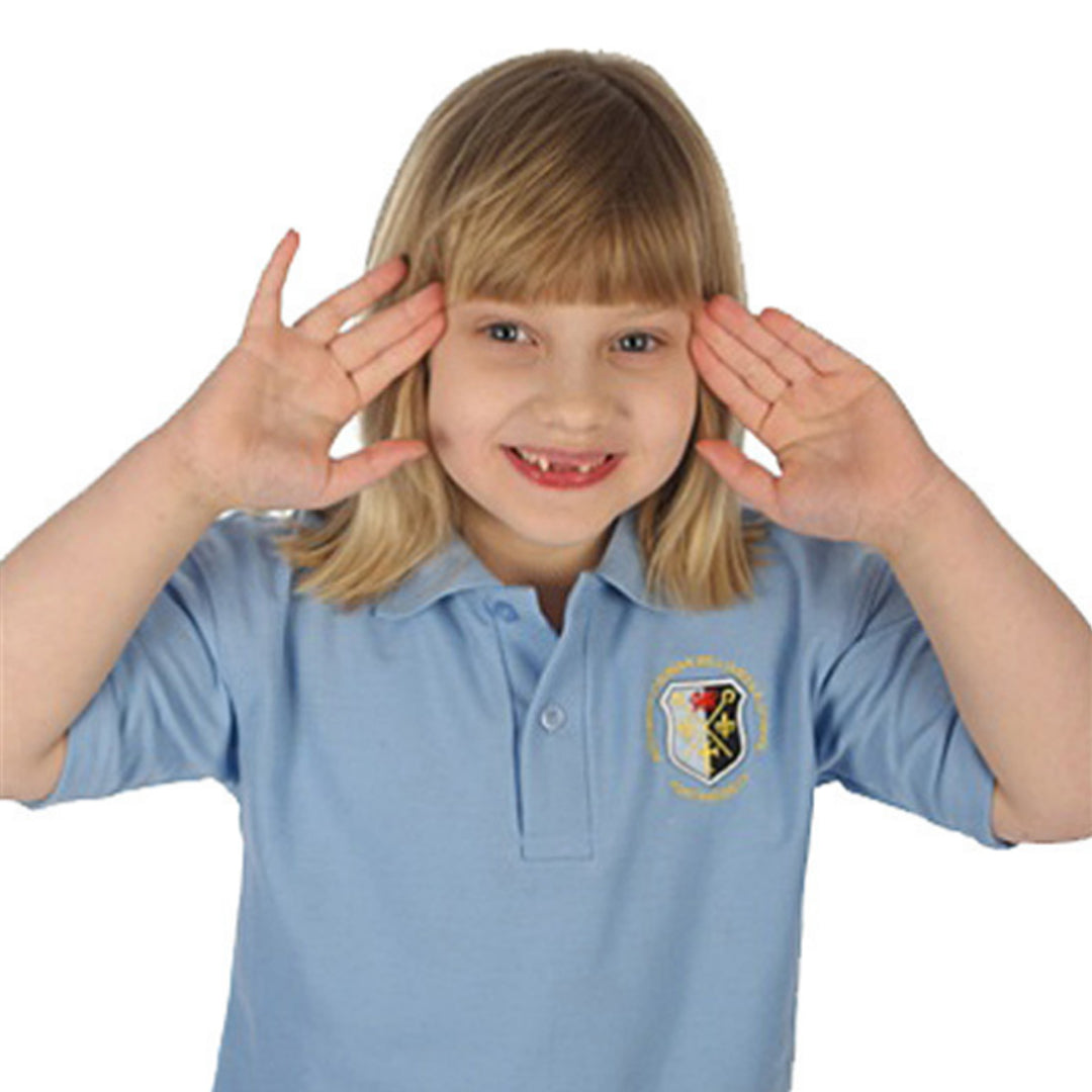 Archbishop Primary School Polo Shirt Sky with Logo Embroidered or Printed