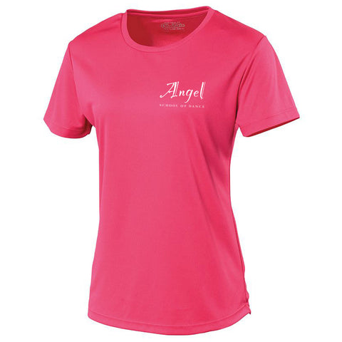 Angel School of Dance Cool T Shirt Hot Pink - Ladies
